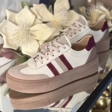 Sneakersy Kampa beżowo-bordowe