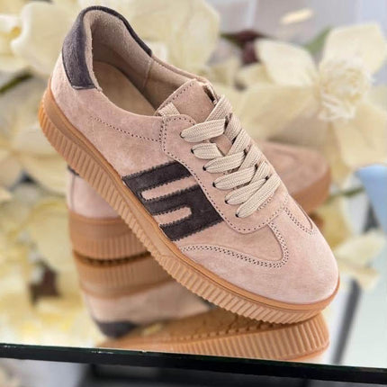 Głogom Damskie Sneakersy – Beżowe z Kontrastowymi Wstawkami