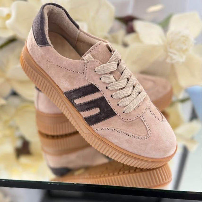 Good in Damskie Sneakersy – Beżowe z Kontrastowymi Wstawkami