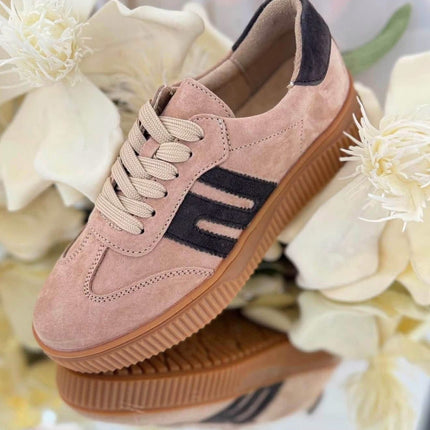 Głogom Damskie Sneakersy – Beżowe z Kontrastowymi Wstawkami