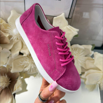 Goodin Damskie Sneakersy Skórzane – Fuksja