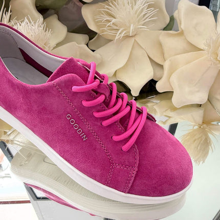 Goodin Damskie Sneakersy Skórzane – Fuksja
