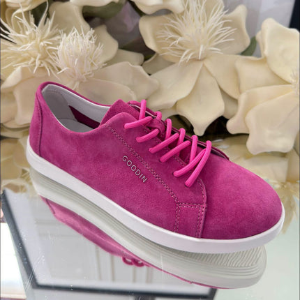 Goodin Damskie Sneakersy Skórzane – Fuksja