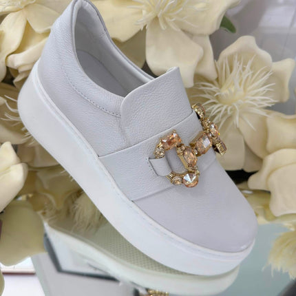 CheBello – Skórzane Sneakersy Damskie