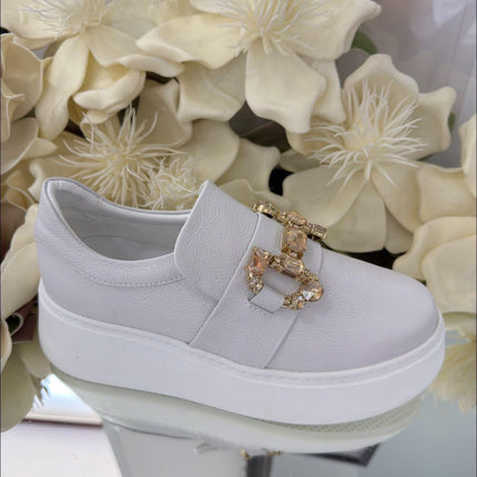 CheBello – Skórzane Sneakersy Damskie