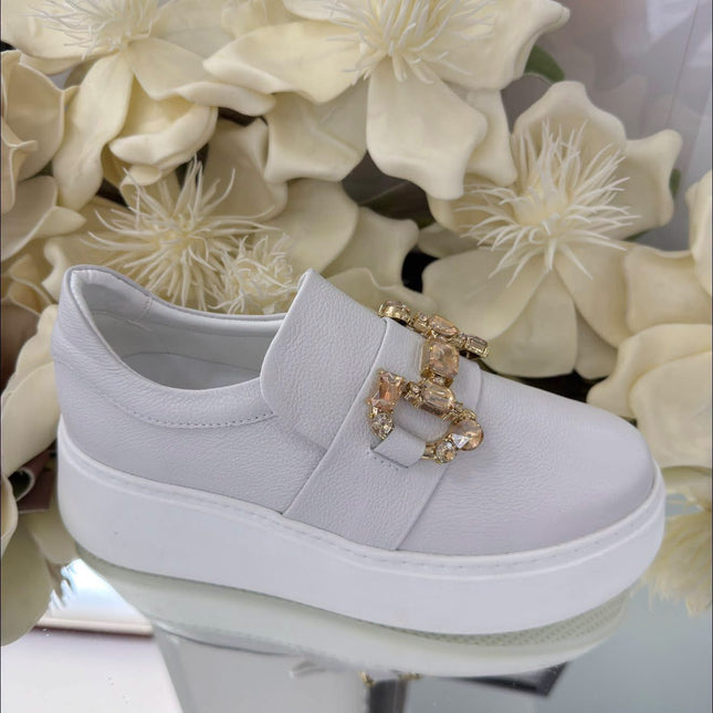 CheBello – Skórzane Sneakersy Damskie