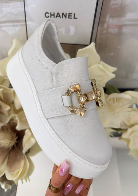 CheBello – Skórzane Sneakersy Damskie