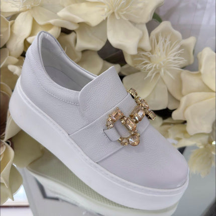 CheBello – Skórzane Sneakersy Damskie