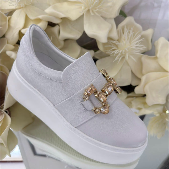 CheBello – Skórzane Sneakersy Damskie